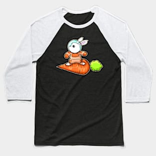 Cute Astrnaut Bunny Surfing On A Carrot On Easter Baseball T-Shirt